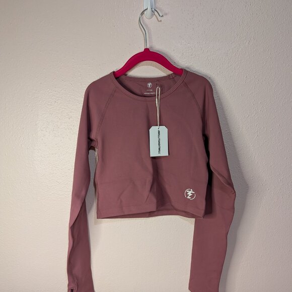 Fitness Crop Top - Women's High Performance Long Sleeve Athletic Shirt Sz Small - Picture 2 of 7